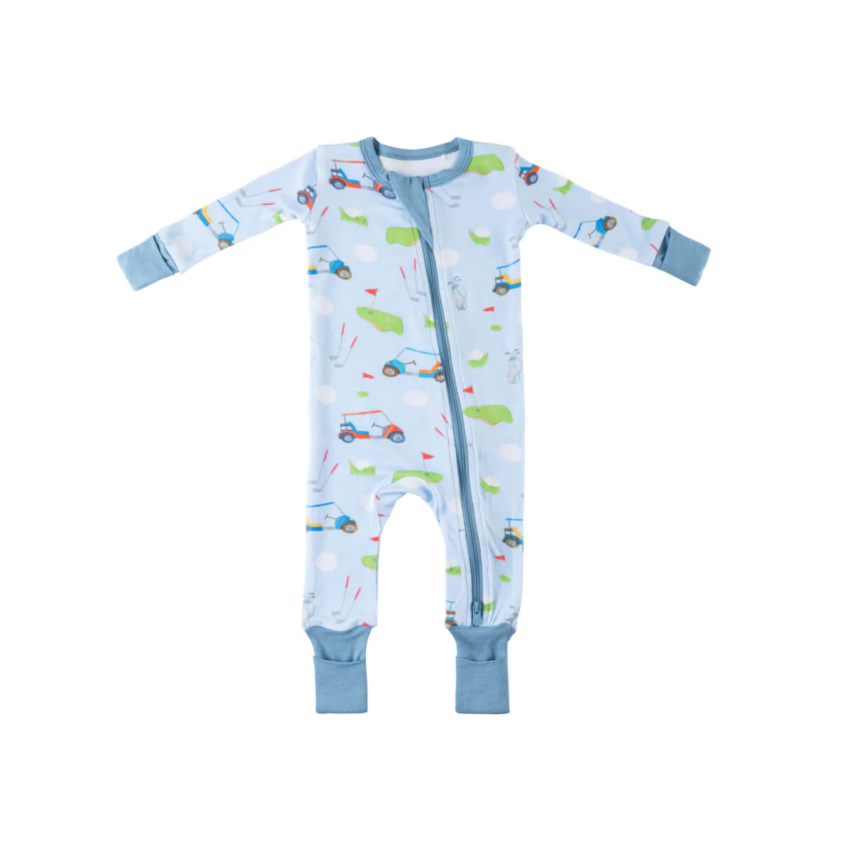 Baby Bamboo Pajamas w/ DreamCuffs® - Golf | Dreamland Baby