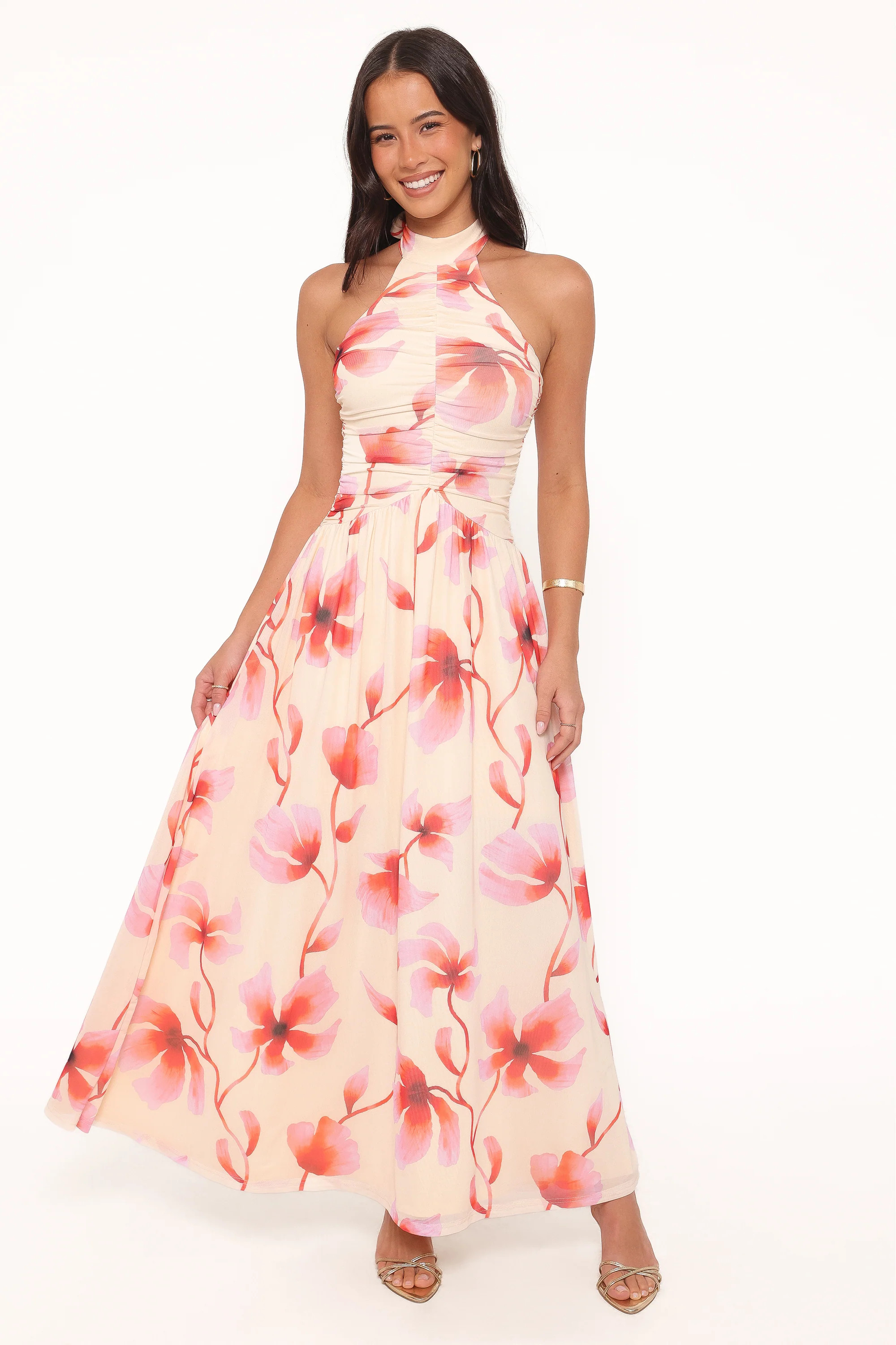 Kaira Halterneck Maxi Dress - Pink Floral | Petal & Pup (US)