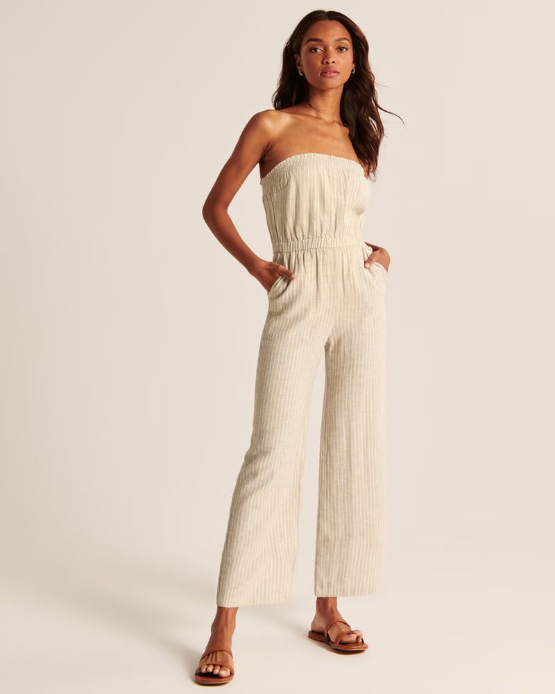 Easy Waist Linen Jumpsuit | Abercrombie & Fitch (US)