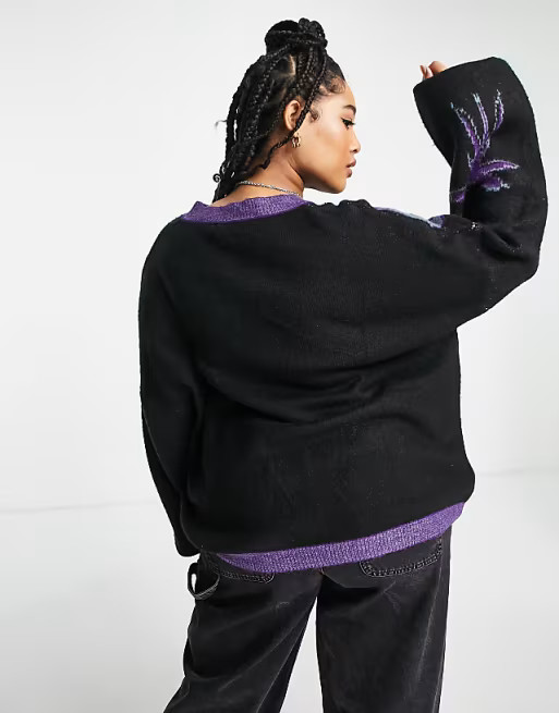 Daisy Street Plus Y2K oversized knitted sweater with fairy graphic | ASOS (Global)