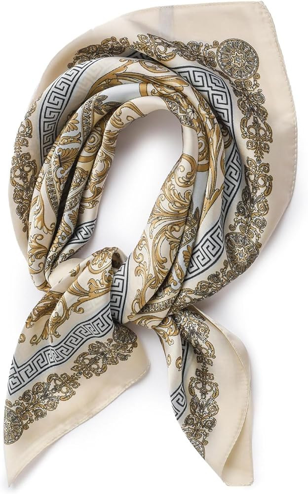 Neck Scarf for Women, Leopard Print Scarf 70 X 70 Cm, Silk Feel Bandana for Hair, Neck, Bags & Fa... | Amazon (UK)