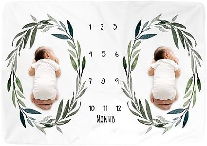 Kute 'n' Koo Premium Fleece Twins Baby Monthly Milestone Baby Blanket for Girl Boy, Large Persona... | Amazon (US)