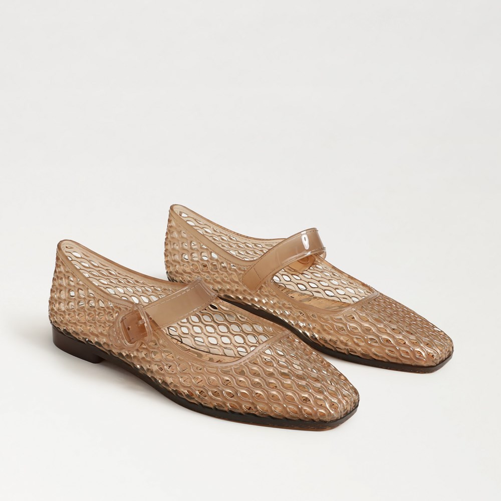 Michaela Jelly Mary Jane Flat Transparent Brown Jelly | Sam Edelman