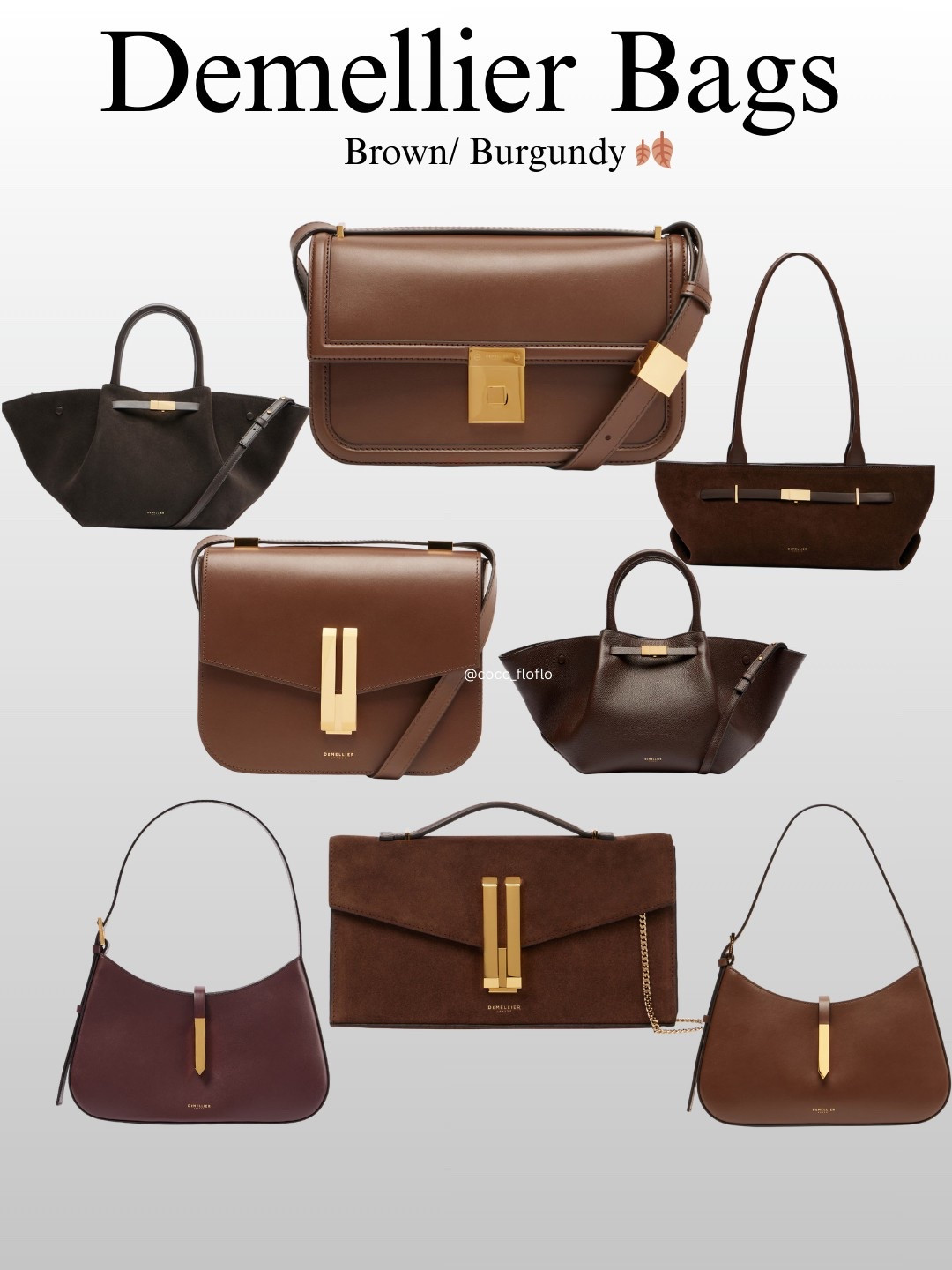 Brown & burgundy is in for Autumn again 🍂. Demellier do great quality bags and they have lots in the autumn colour of the season (Mytheresa)

#LTKstyletip #LTKeurope #LTKautumn