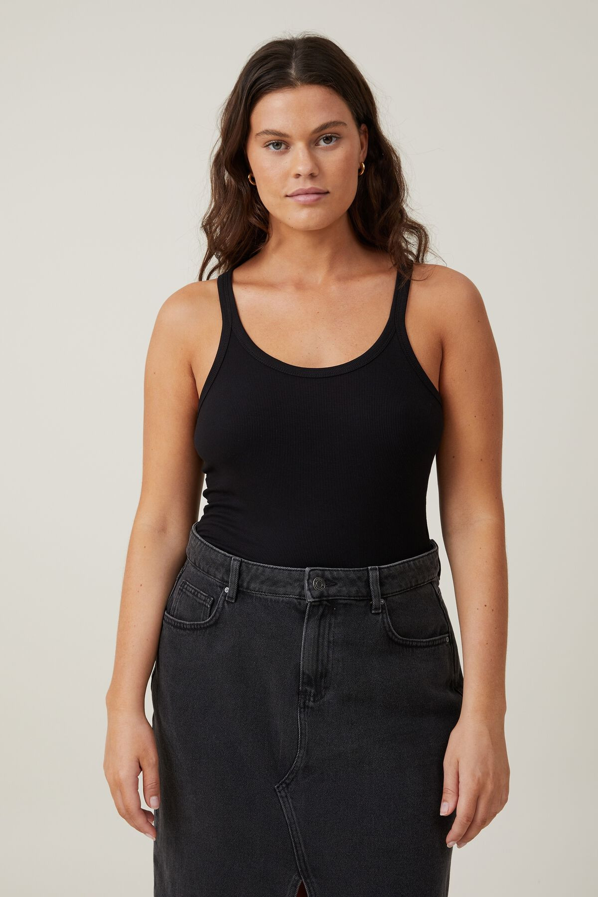 Staple Rib Scoop Neck Tank | Cotton On (US)