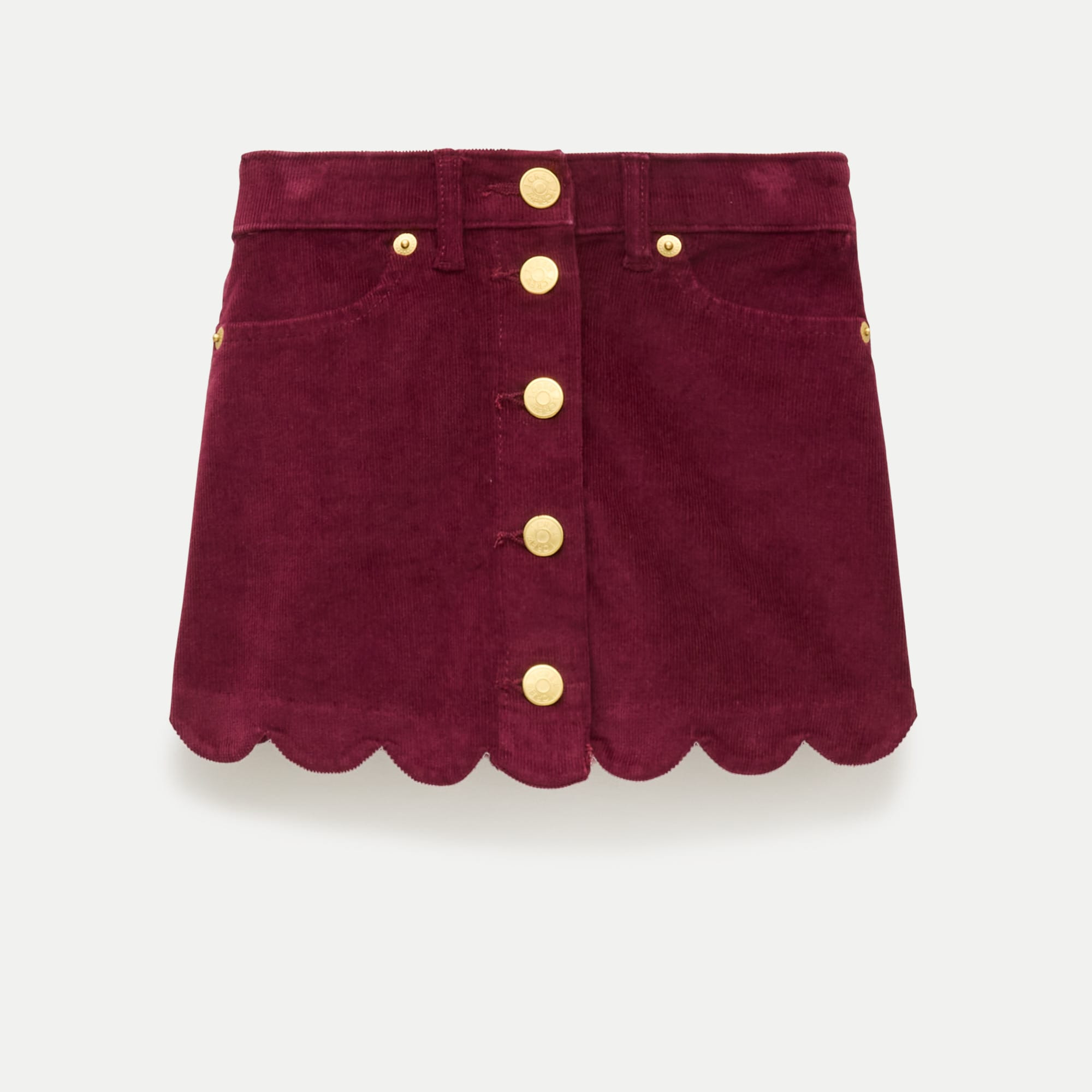 Girls' scallop-trim skirt in corduroy | J. Crew US