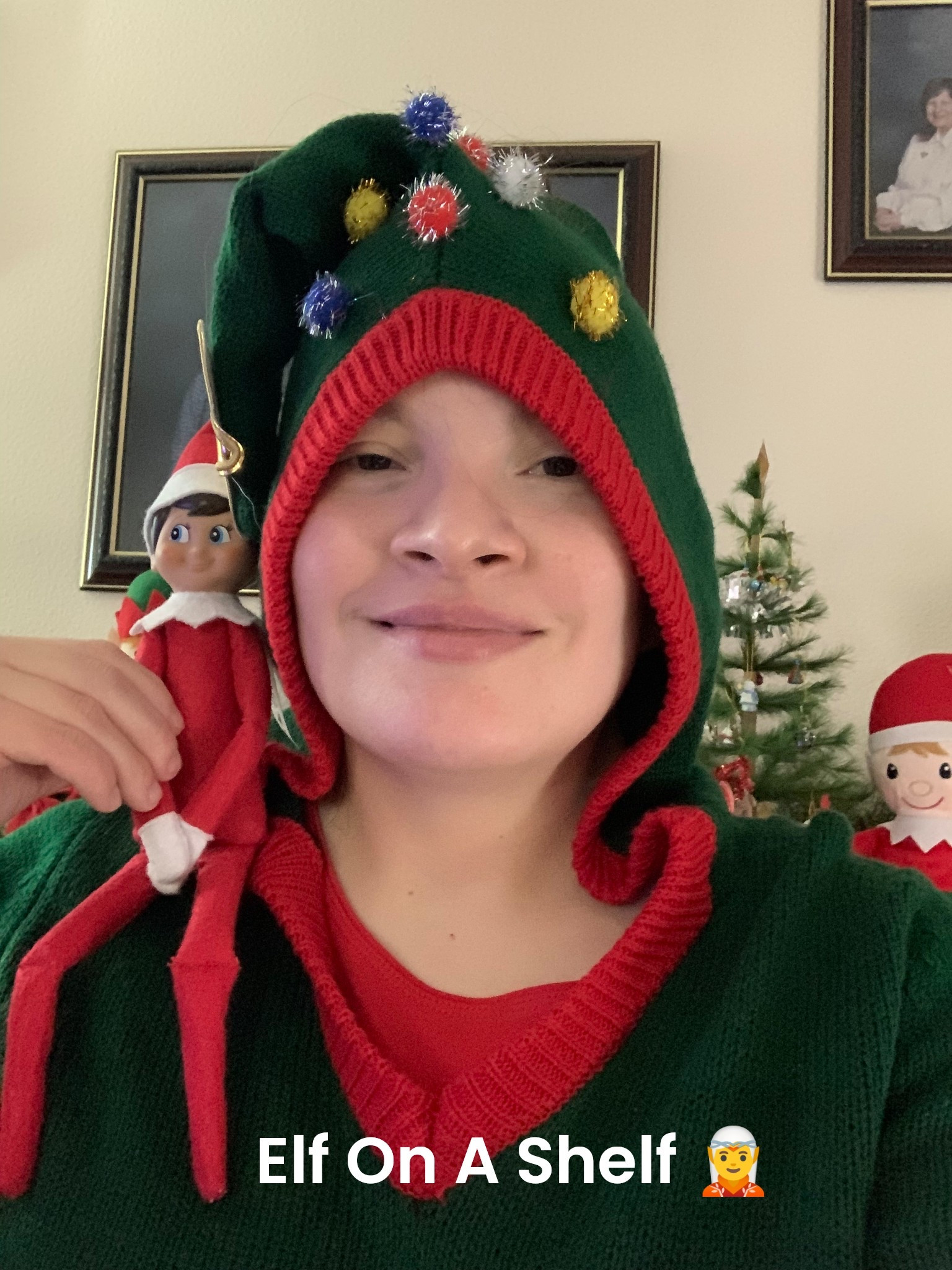 Here I was a few days ago wearing my Christmas Tree Hoodie Sweater hanging out with my Elf On A Shelf Charlie 🎄❤️💚🥰🎅🏼🤶🏻 Do you have an Elf On A Shelf? 

#LTKHoliday #LTKSeasonal #LTKGiftGuide