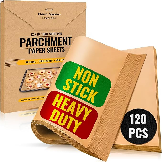 Parchment Paper Sheets for Baking, 12x16 In 120 Pcs by Baker's Signature | Precut Non-Stick & Unb... | Amazon (US)