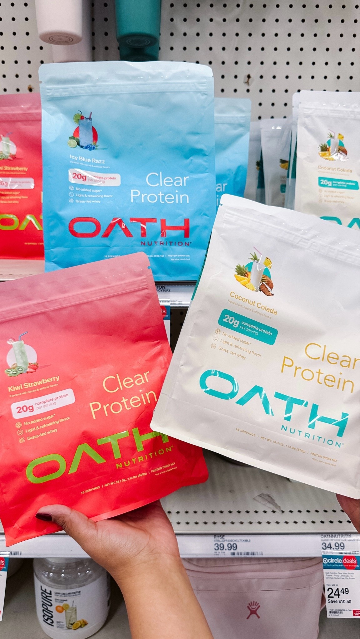HIGH PROTEIN SNACKS GLP-1 FRIENDLY @Target   

I’ve been obsessed with this clear whey protein by Oath. It’s got 20 grams of protein, only 100 calories per serving, and is the perfect refreshing beverage! My favorite flavors are the watermelon Fresca and mango pineapple!

@Target  carries a variety pack so you can try their different flavors. This is a great way to see which one you like the best without having to buy a bag of just one flavor! 

Protein snacks, liquid protein, clear protein, oath protein, wellness journey essentials, glp1, smiles and pearls

#LTKMidsize #LTKfitnessgoals #LTKselfcare