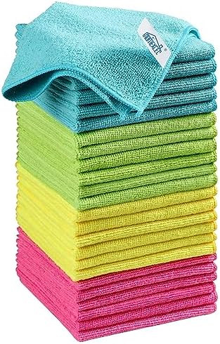HOMEXCEL Microfiber Cleaning Cloth, 24 Pack Cleaning Rags, Cleaning Towels with 4 Color Assorted,... | Amazon (US)