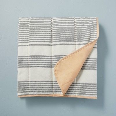 Allover Stripe Summer Picnic Blanket Gray/Gold/Cream - Hearth & Hand™ with Magnolia | Target