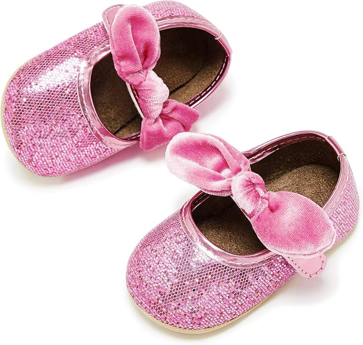 Antheron Baby Girls Mary Jane Flats with Bowknot Non-Slip Toddler First Walkers Princess Dress Sh... | Amazon (US)