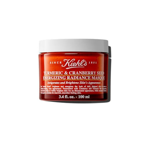 Kiehl's Turmeric & Cranberry Seed Energizing Radiance Face Mask, Brightening Facial Mask, Invigorates Dull Skin, Gently Exfoliates for Smoother Skin, for All Skin Types, Paraben-free - 3.4 fl oz | Amazon (US)