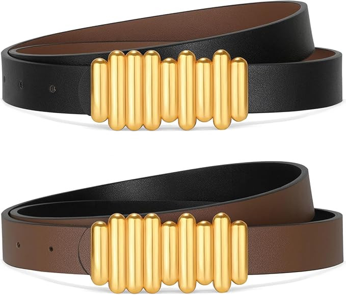 WHIPPY Women's Reversible Leather Belt for Jeans Pants Dresses Two-in-One Ladies Waist Belt with ... | Amazon (CA)