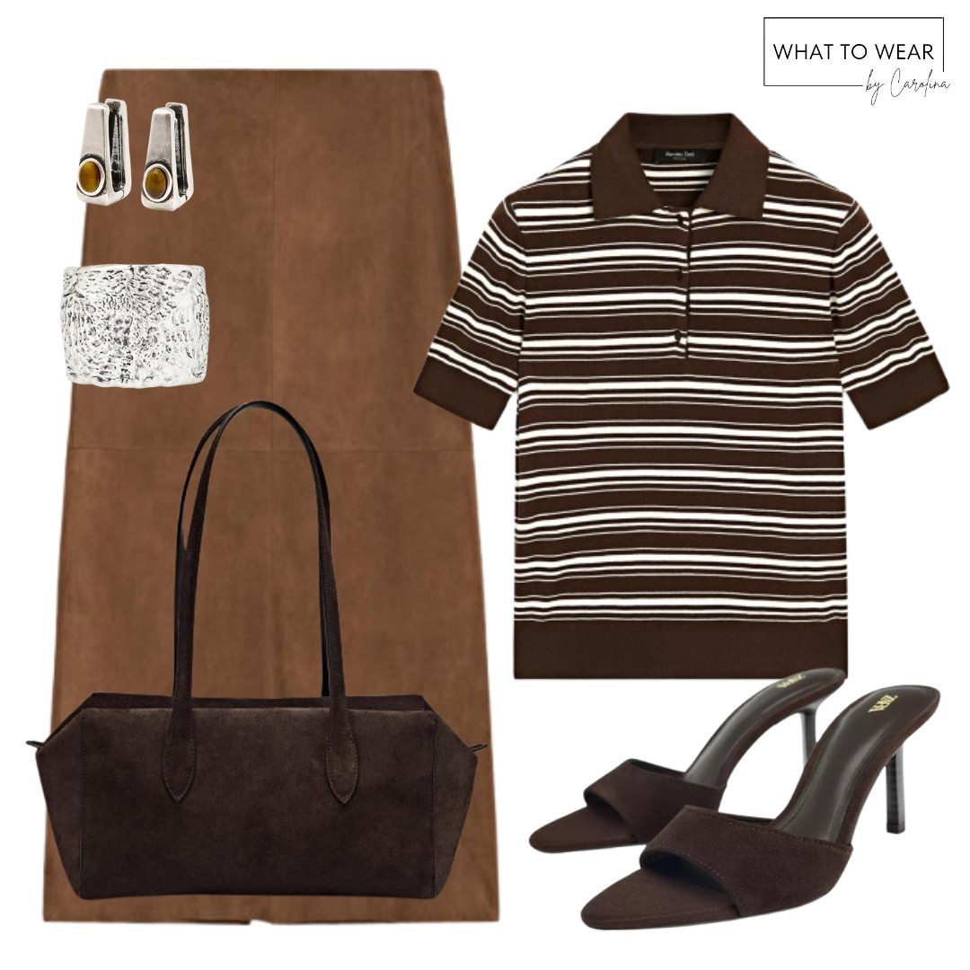 Striped polo and suede🤎
#suede #suedeskirt #poloshirt #brownoutfit #massimodutti

#LTKStyleTip #LTKFindsUnder100 #LTKFindsUnder50