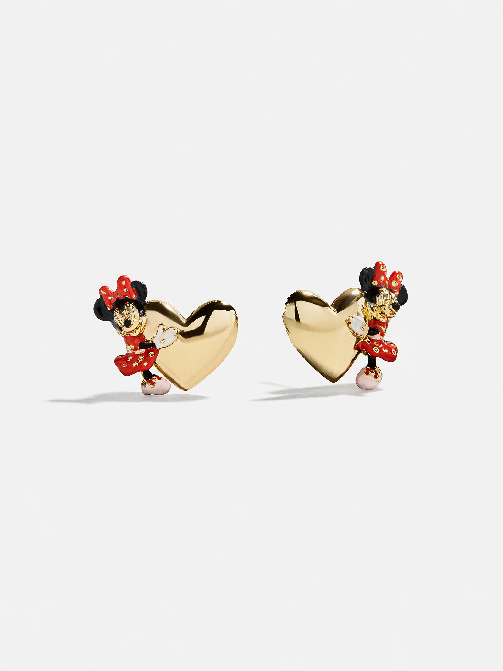 Disney Minnie Mouse Hugging Heart Earrings - Gold | BaubleBar