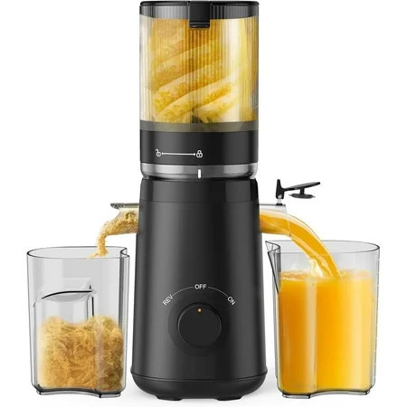 Juicer Machines, TUUMIIST Cold Press Juicer with 5.3" Extra Large Feed Chute Fit Whole Fruits & Vegetables Easy to Clean, High Juice Yield, BPA Free (Black) | Walmart (US)