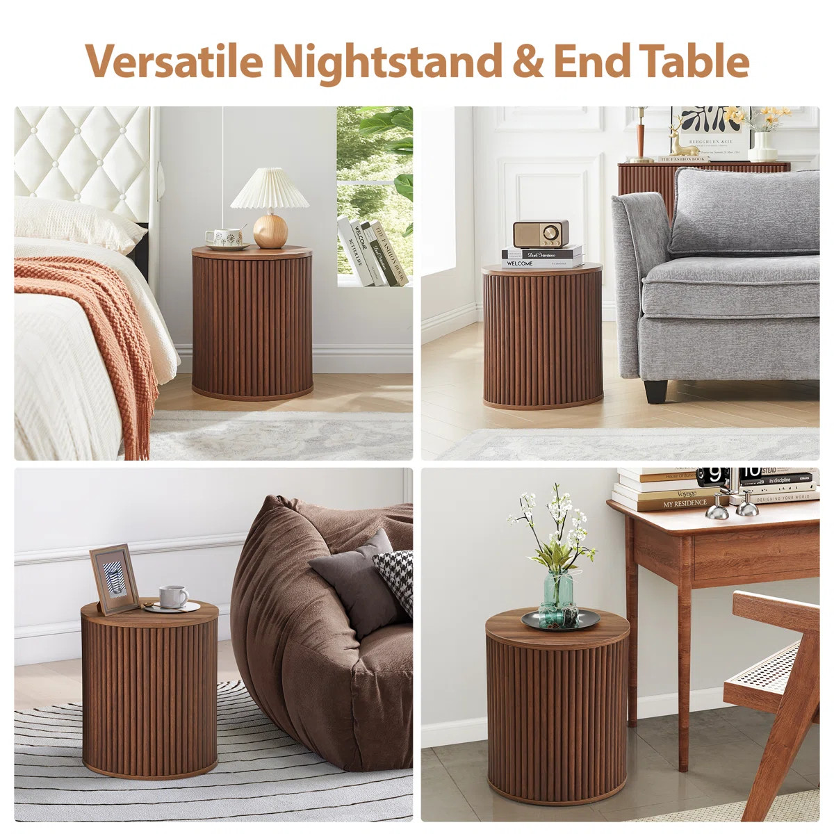 Fluted Round End Table Set (Set of 2) | Wayfair North America