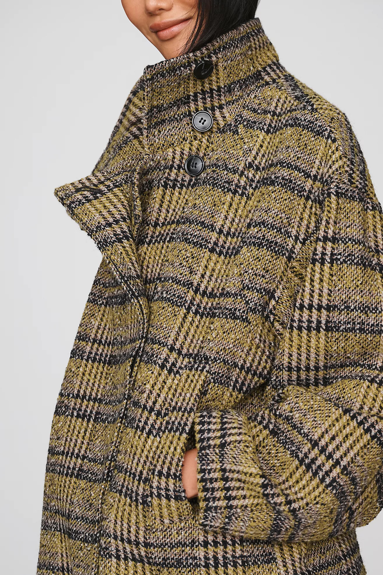 By Anthropologie Bouclé Funnel-Neck Coat | Anthropologie (US)