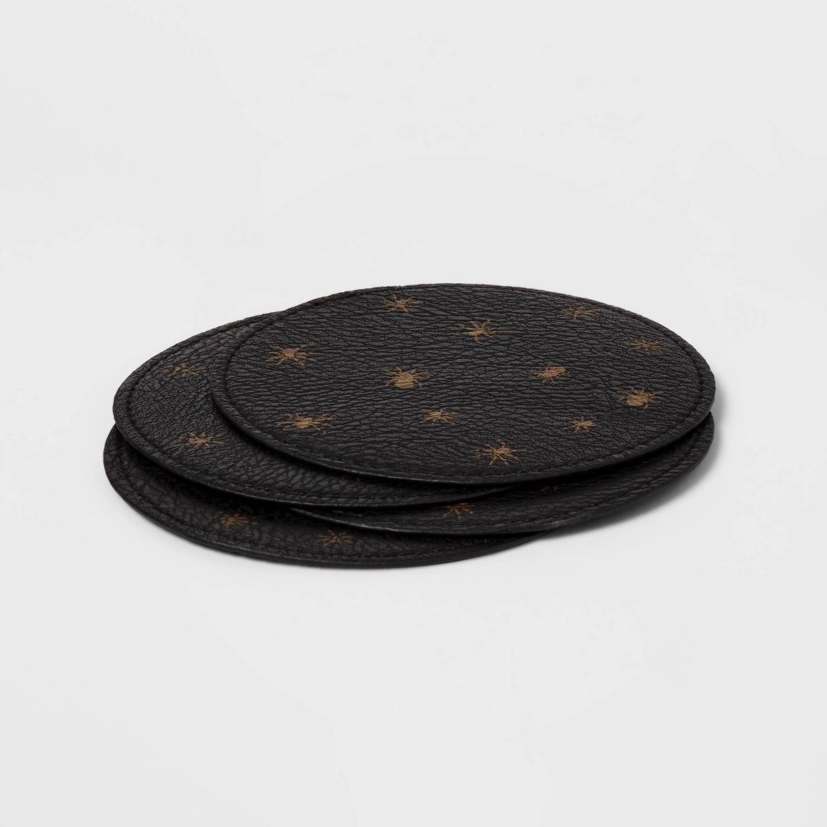 4pk Halloween Spiders Faux Leather Coasters - Threshold™ | Target