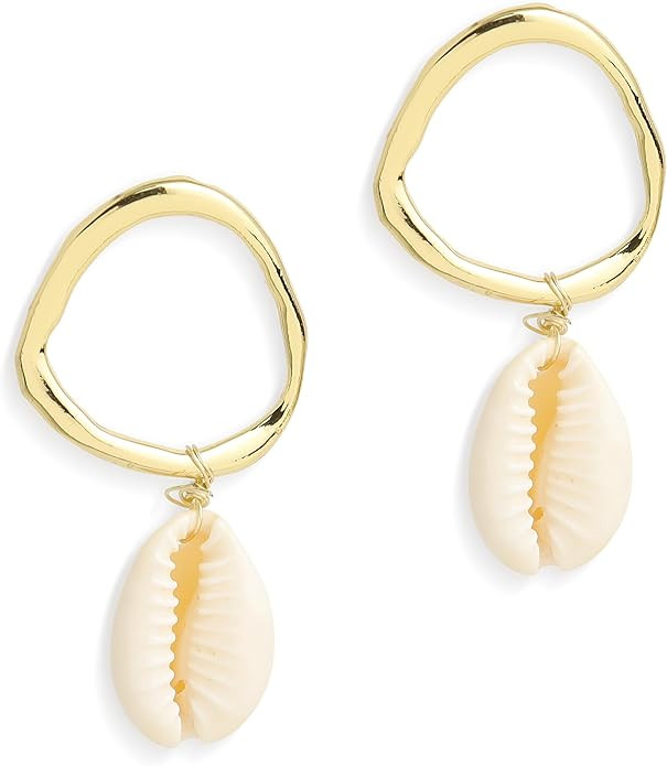 Gold Starfish Mermaid Tail Dangle Drop Earrings for Women, Trendy Cute Pearl Fish Tail Shell Text... | Amazon (US)