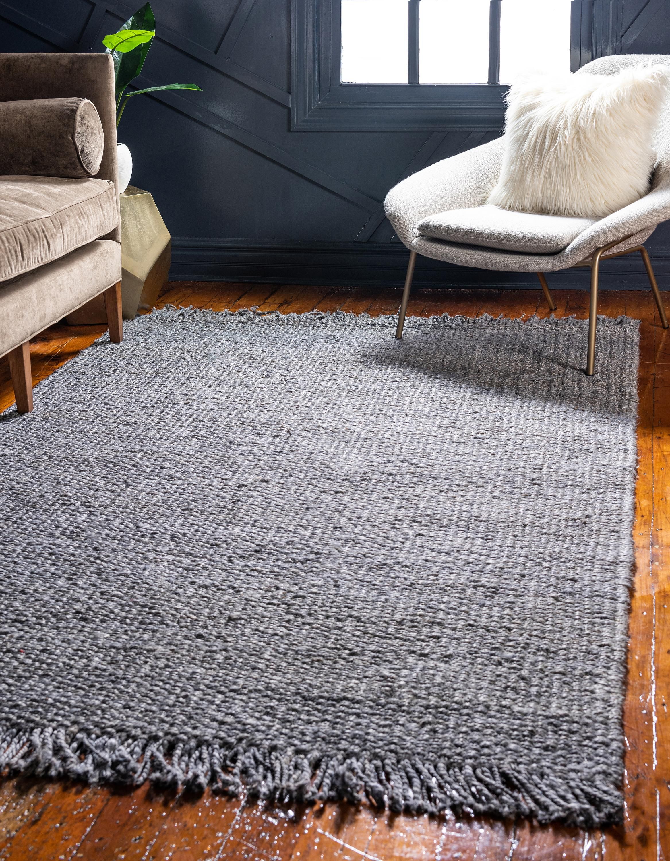 Gray 5' x 8' Chunky Jute Rug | Rugs.com | Rugs Rugs