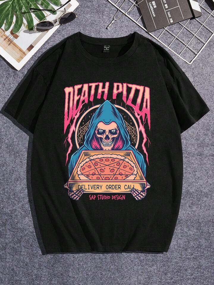 Sapstudio Manfinity EMRG Men Cotton Letter & Skull Print Tee | SHEIN