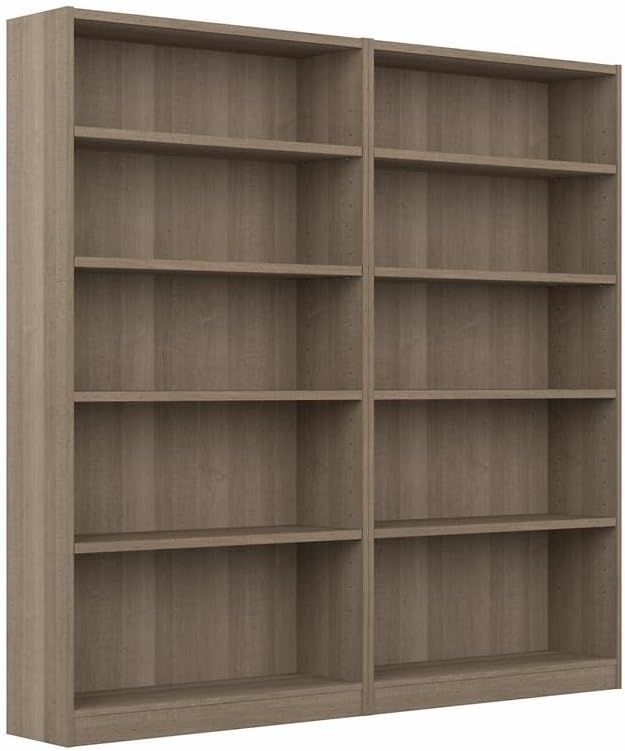 Bush Furniture UrbanPro Tall 5 Shelf Bookcase in Ash Gray (Set of 2) - Engineered Wood | Amazon (US)