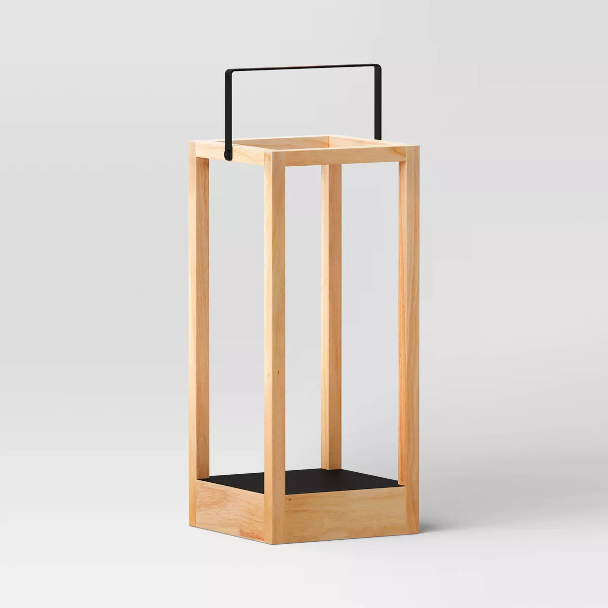 Pillar Metal/Wood Small Lantern Candle Holder Natural Wood - Threshold™ | Target