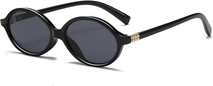 Retro Oval Sunglasses for Women Men Trendy Round Tortoise Sun Glasses 90s Vintage Shades | Amazon (US)