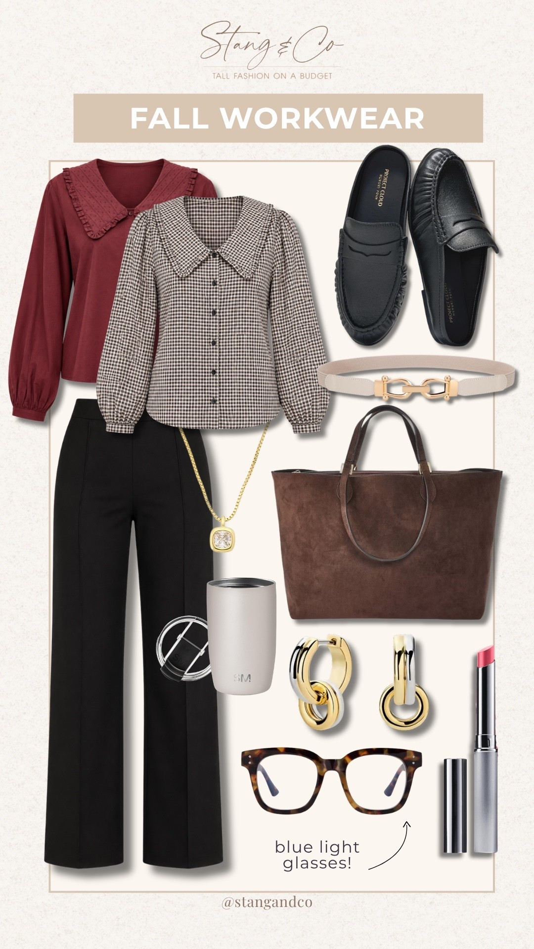 Fall workwear ideas that make getting dressed for the office easier. Classic pieces like tailored pants, textured tops and simple accessories create outfits that feel polished but still comfortable.

fall workwear, office outfits, business casual outfits, workwear ideas, fall fashion, office style, black trousers, blouse outfit, tall girl style, professional outfits, StangandCo

#LTKootd #LTKTall #LTKSeasonal