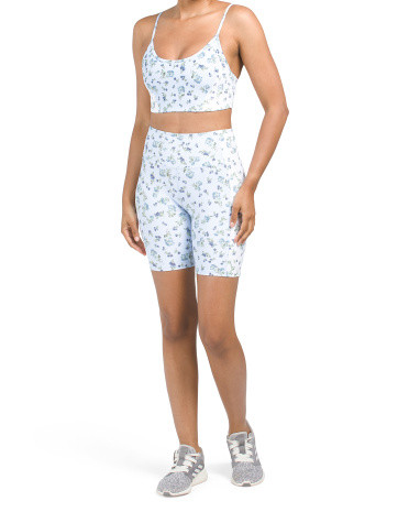 Print Block Bralette And Bike Short Set | TJ Maxx