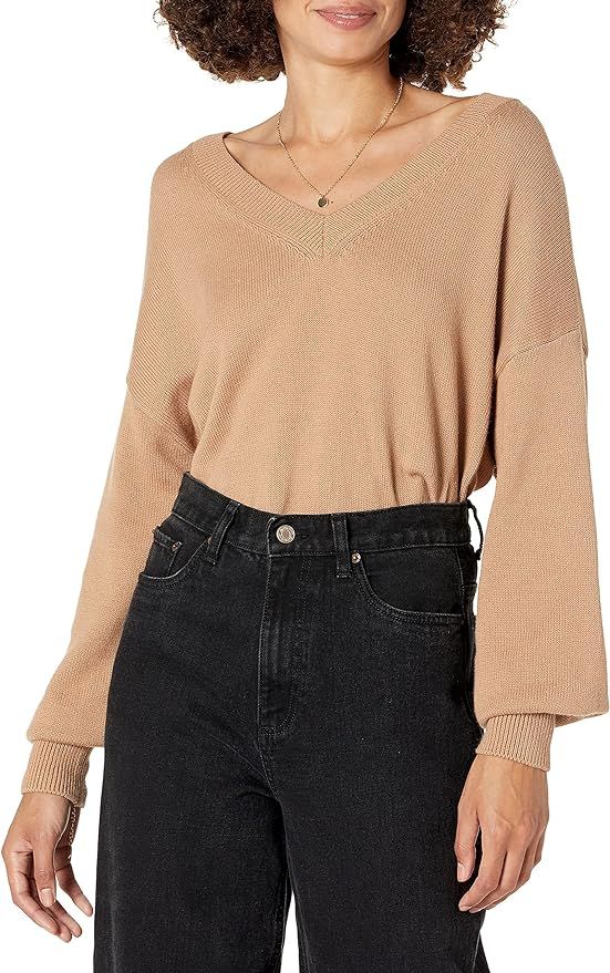 Amazon.com: The Drop Women's Lisa Slouchy V-Neck Sweater Sweater, -Camel, XXS : Clothing, Shoes &... | Amazon (US)