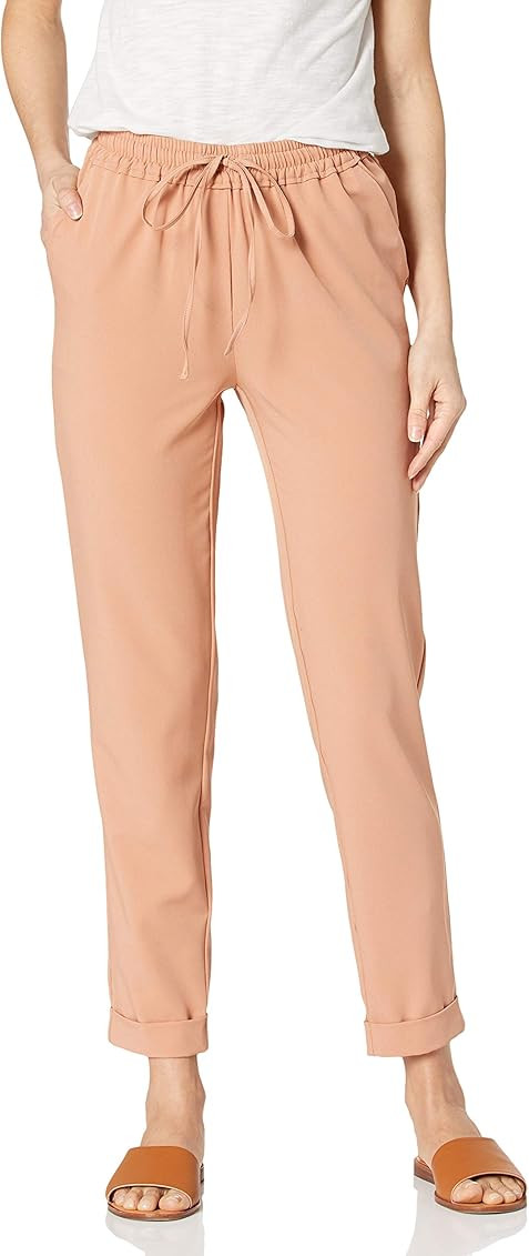 Daily Ritual Women's Fluid Stretch Woven Twill Cuffed Pant | Amazon (US)