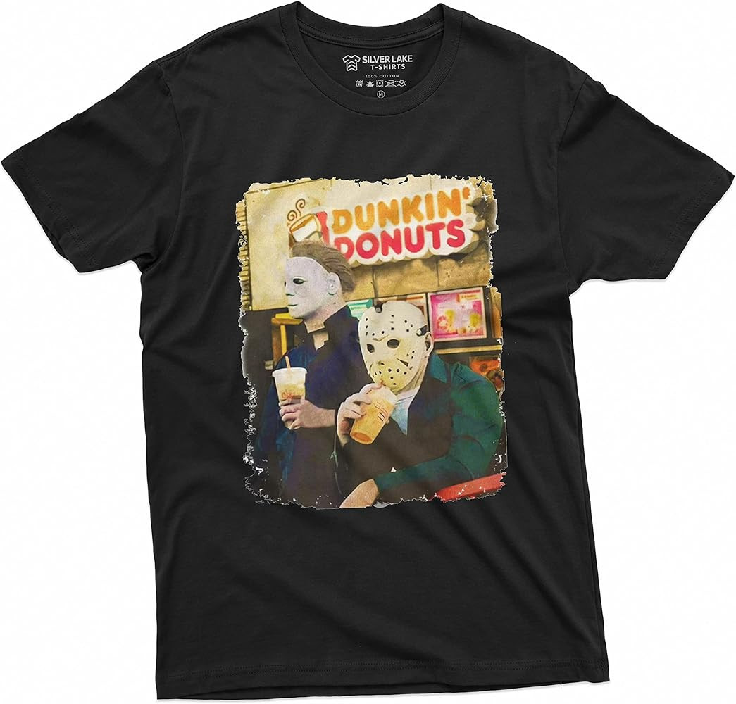 Halloween Movie Inspired T-Shirt Michael Myers Drinking Coffee Funny Humorous Tee for Him | Amazon (US)