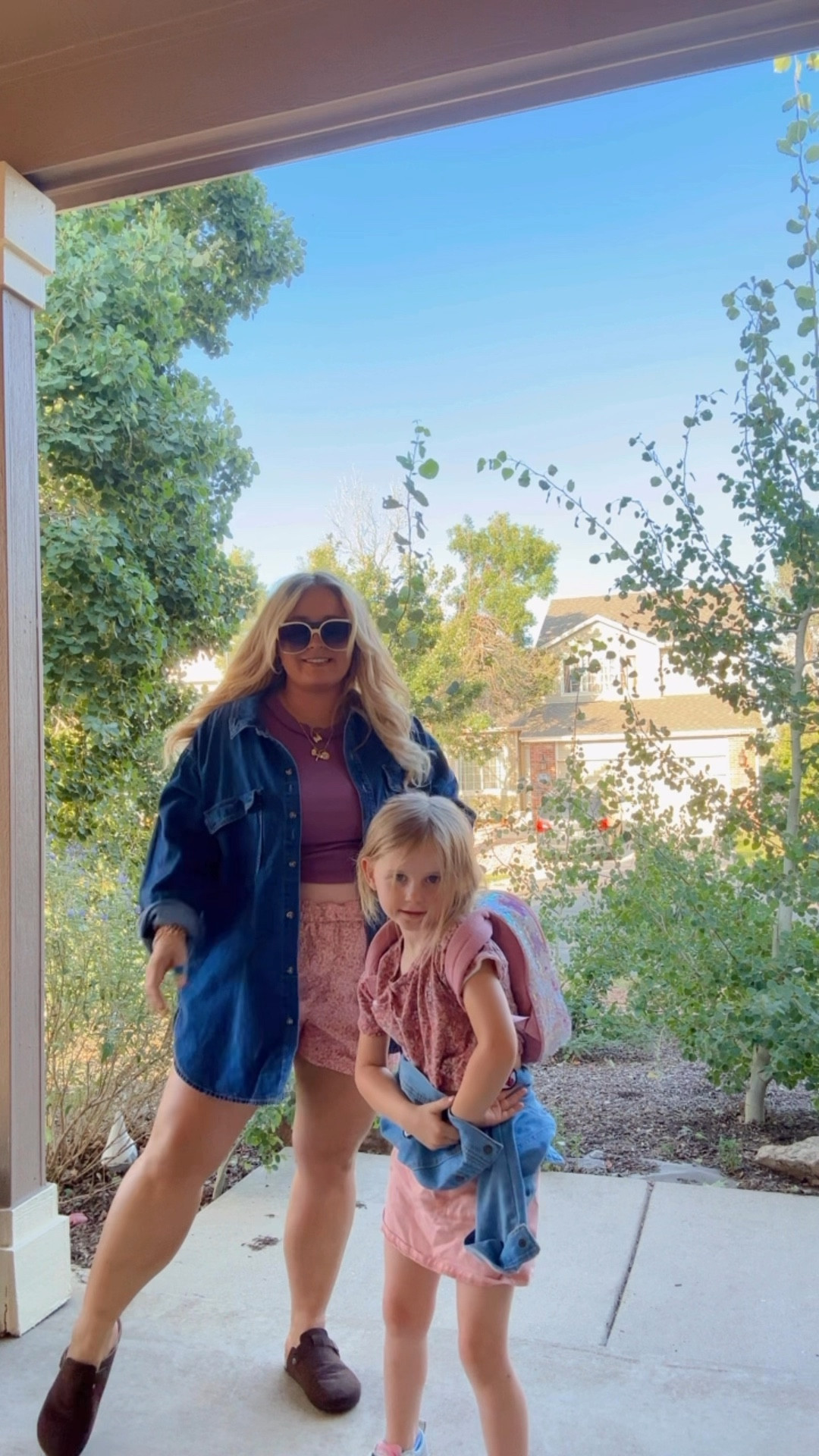 Day 20 of #75hardstylechallenge ft my little baby cakes again! 💜🩷 
•
Outfit details👇🏼
🛼top: @freepeople from @buckle 
🛼shorts: @freepeople from @buckle 
🛼shirt jacket: @target 
🛼shoes: @amazonfashion 
#ltkfashion #ltk #freepeople #amazonfashion 

#LTKBacktoSchool #LTKStyleTip #LTKMidsize