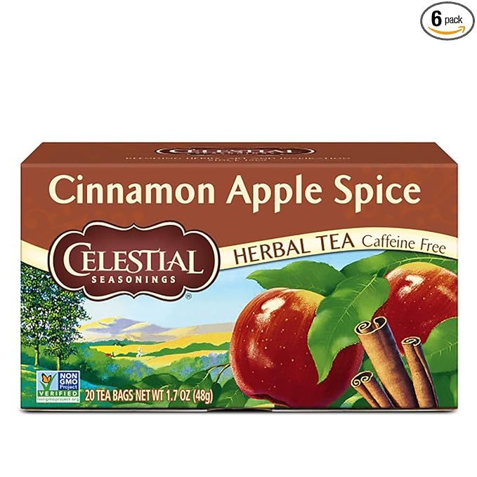 Celestial Seasonings Herbal Tea, Cinnamon Apple Spice, Caffeine Free, 20 Tea Bags (Pack of 6) | Amazon (US)