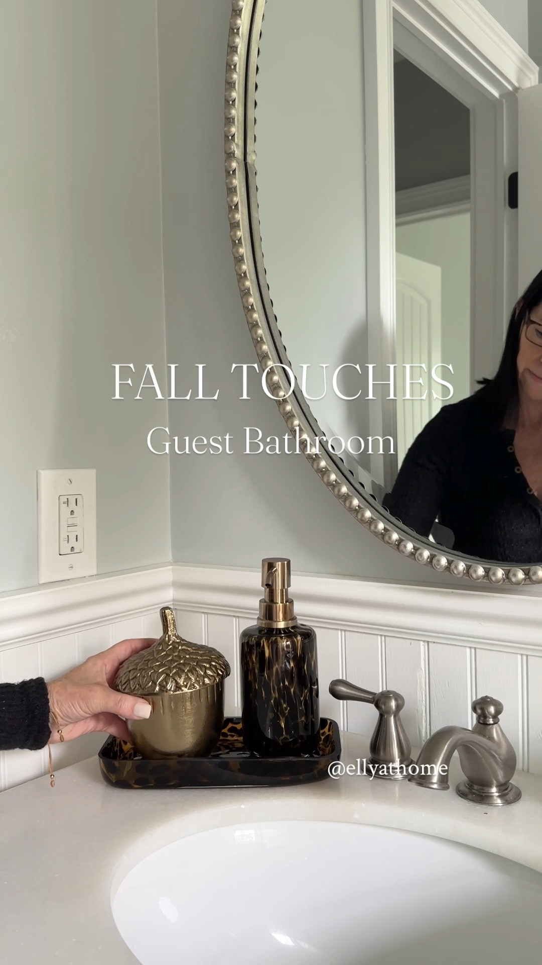 Fall guest bathroom styling! Shop tortoise shell tray, soap dispenser, acorn accessory, fall candle, guest towel tray, fall florals, mirrors, towels. Target, Amazon home, Pottery Barn, Wayfair  

#LTKStyleTip #LTKFindsUnder50 #LTKHome