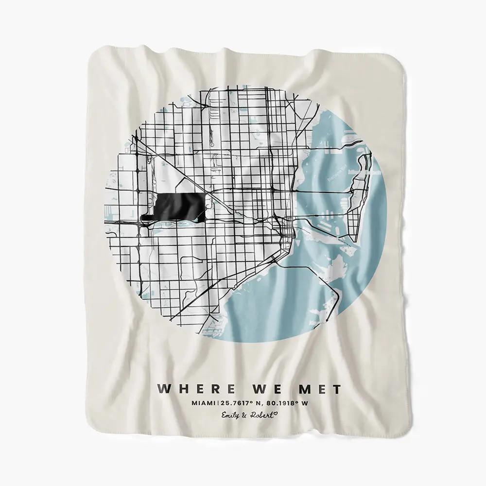 Mapping Happiness Custom Blanket | Lime & Lou (US)