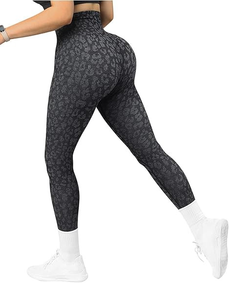 SUUKSESS Women Ribbed Seamless Leggings High Waisted Tummy Control Workout Yoga Pants (Black, XL)... | Amazon (US)