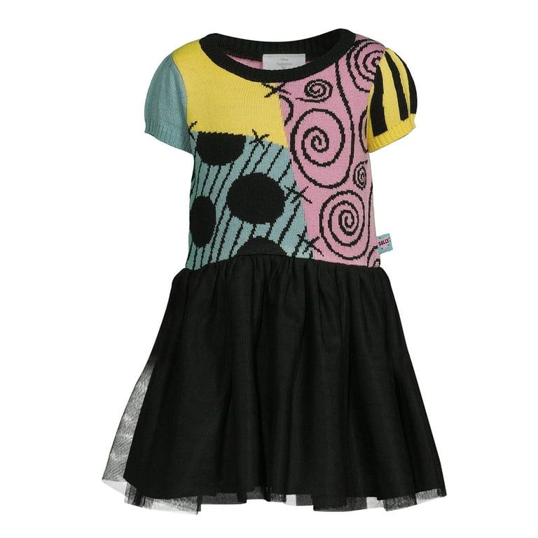 Nightmare Before Christmas Toddler Girl Sweater Top Dress with Mesh Skirt, Sizes, 12M-5T - Walmar... | Walmart (US)