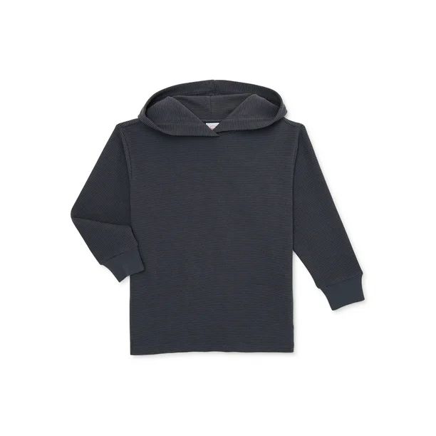 Wonder Nation Boys Texture Hoodie, Sizes 4-18 & Husky - Walmart.com | Walmart (US)