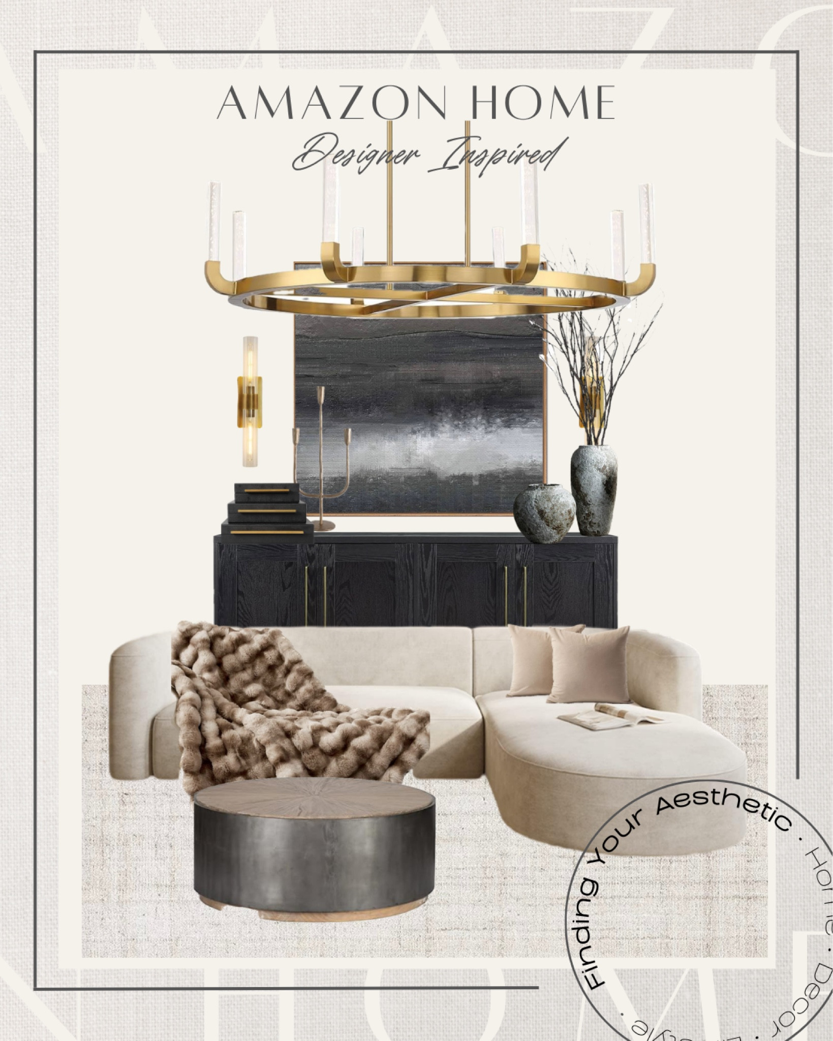 Get the designer look for less with this living inspo curated with Amazon home finds. 

Modern sofa neutral // l shaped couch //
Sectional modern // japandi design // luxe for less // coffee table round //
Affordable media cabinet // modern media cabinet with doors // organic modern vase // decorative vase indoors // restoration hardware inspired // RH inspired // RH chandelier dupe // shagreen decorative boxes // brass candlestick // faux fur throw // abstract art neutral // neutral home 

#LTKstyletip #LTKhome #LTKMostLoved