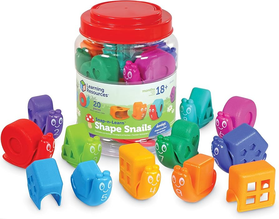 Learning Resources Snap-n-Learn Shape Snails - 20 Pieces, Age 18+ Months Toddler Learning Activit... | Amazon (US)