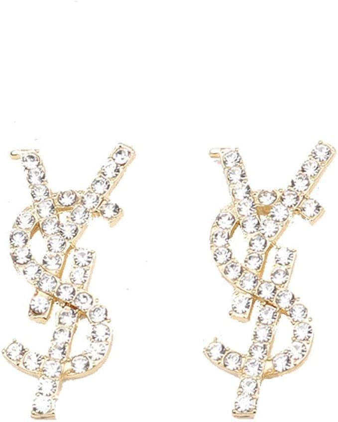 L Letter Earrings New Diamond Heart Designer Luxury Earrings YS Logo Earrings Gifts for Women and... | Amazon (US)