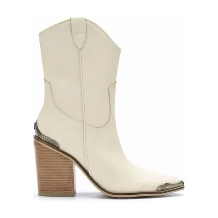 Women’s Western Chunky Heel Metal Pointed Toe Cowgirl Ankle Boots | Walmart (US)