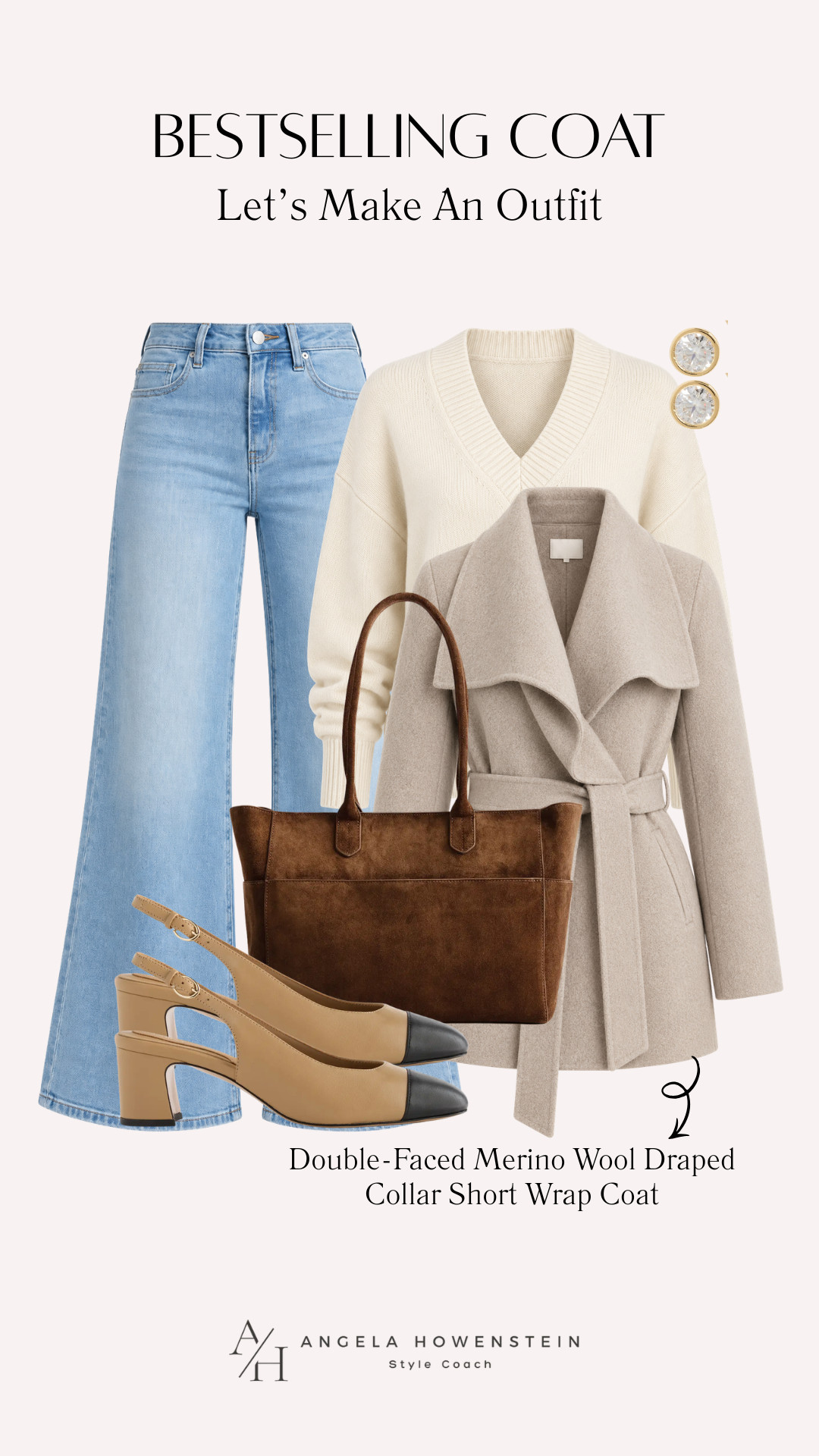 This bestselling coat makes the whole outfit! The double-faced merino wool wrap coat has such a beautiful draped collar and flattering tie waist, and I love it styled with light denim, an ivory sweater, and rich brown accessories.

👩‍💻 LTK PRO TIPS
❤️ Heart = Support my posts ;-)
🔖 Save = Get sale & restock alerts for the things you love!
📋 Lists = Keep favorites organized (List ideas: Christmas, Birthdays, and Vacations!)
📲 Share = Send lists and products to a friend (or your daughters like me).
💬 Comment = Ask me anything, and I’ll answer. ;-) 

 #LTKootd #LTKSeasonal #LTKOver40