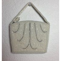Vintage Faux Pearl Purse, Small Beaded Handbag, Made in Japan, Evening Bag, Metal Zipper, Top Handle | Etsy (US)