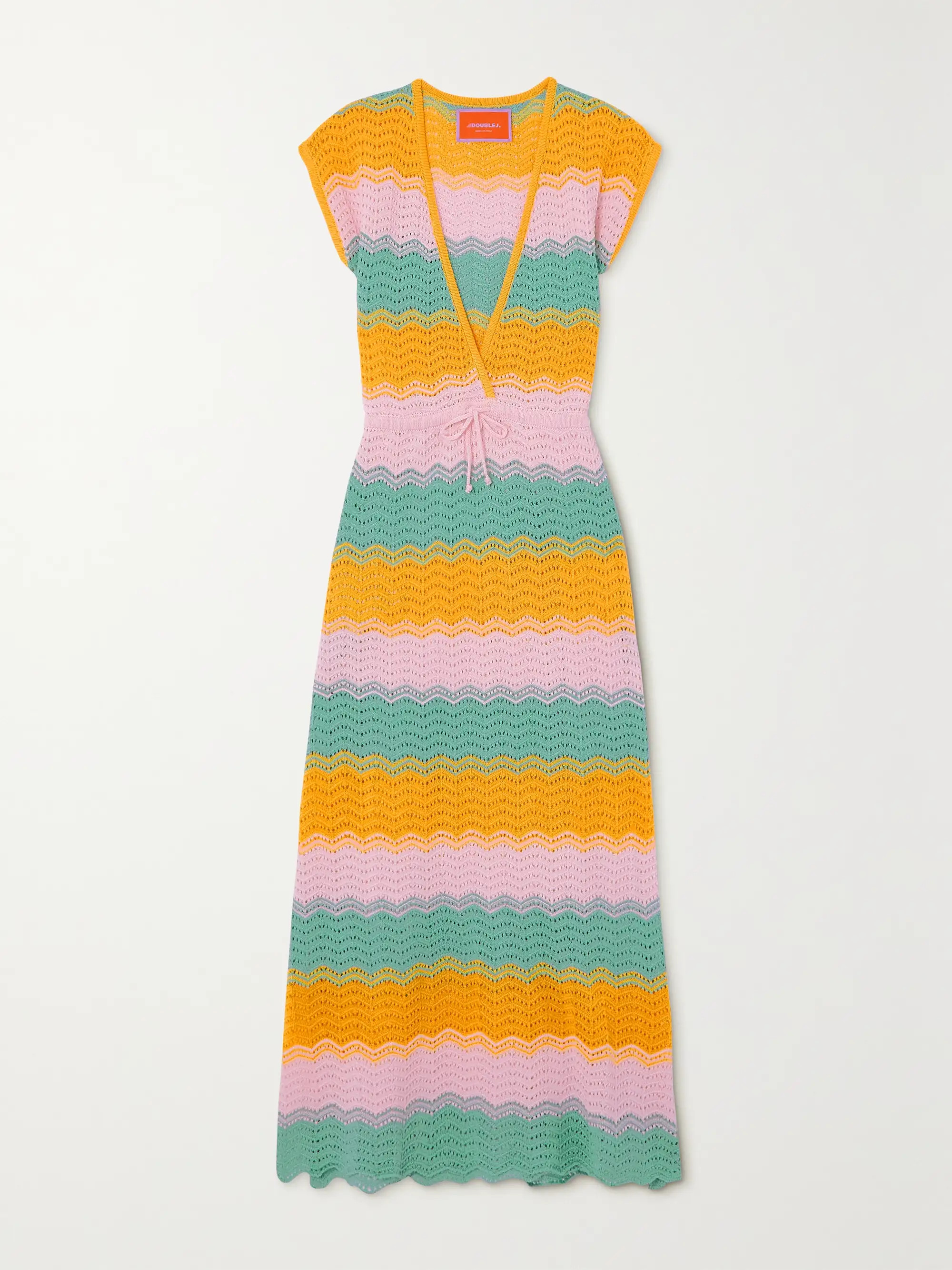 Salty Skin striped crocheted cotton maxi dress | NET-A-PORTER (US)