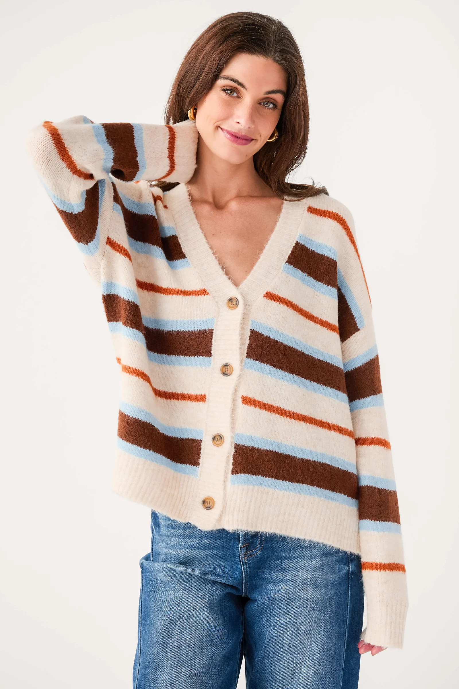 By Together Zale Striped Cardigan | Social Threads